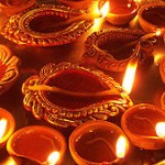 225px-Diwali_Diya A row of diyas, Diwali oil lamps, courtesy of Wikipedia.